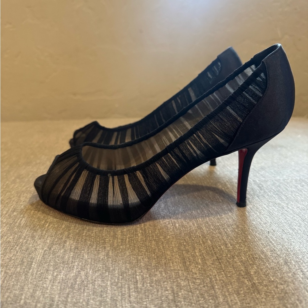 Christian Louboutin Black Peep Toe Heels
